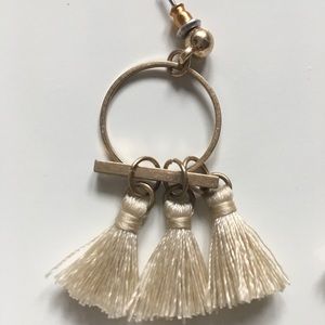 Lulu dangle tassel cream earrings
